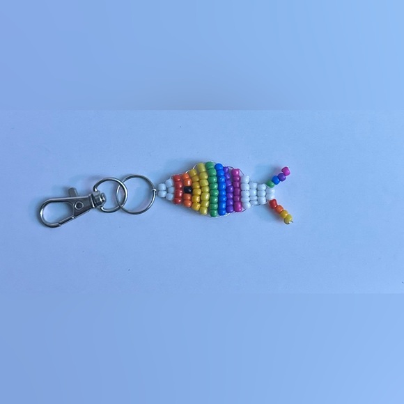 Colorful Beaded Fish Keychain - Picture 1 of 1